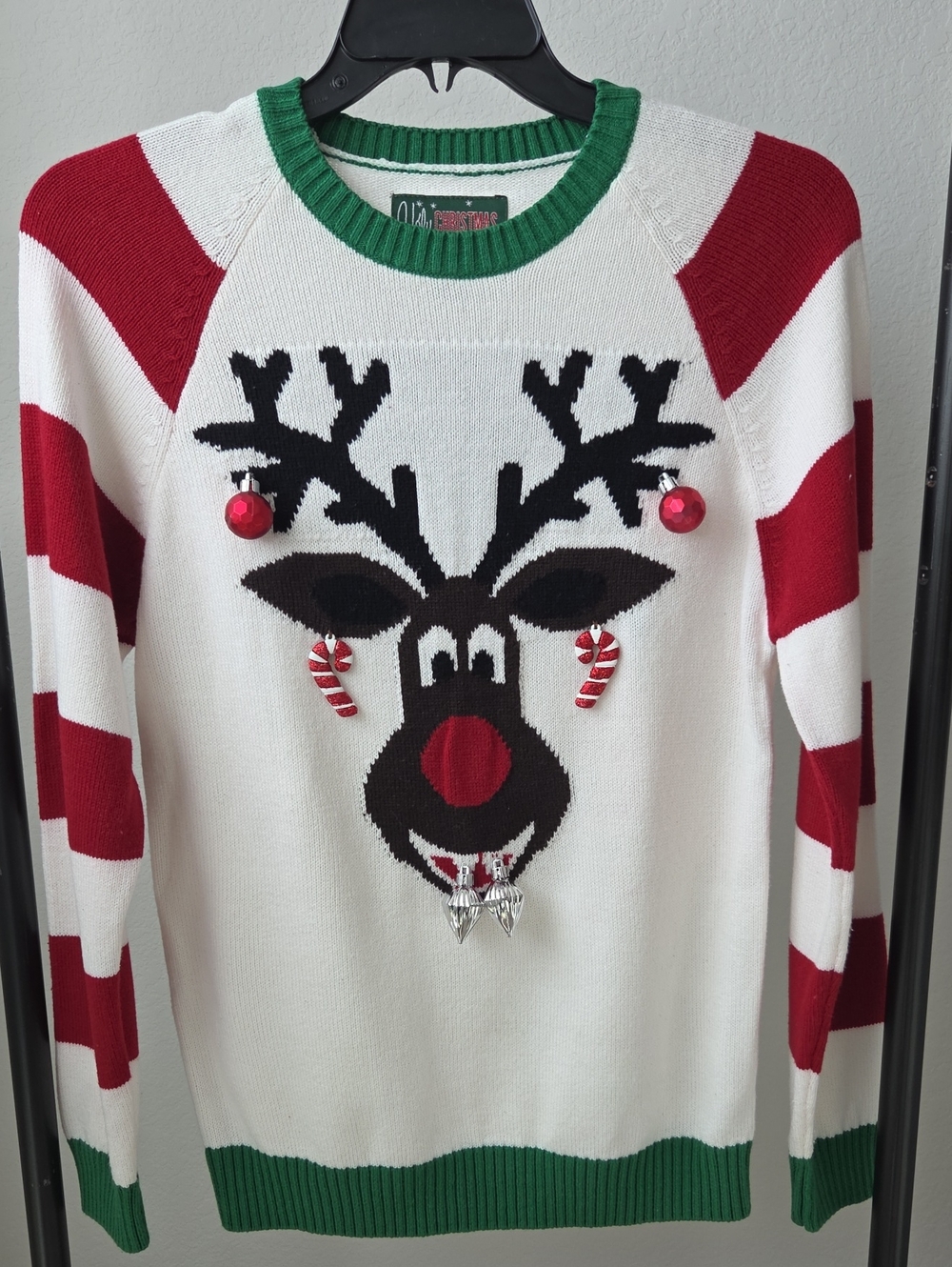 Ugly Christmas Sweater Womens Holiday Rudolf Reindeer Novelty Sweater Holiday